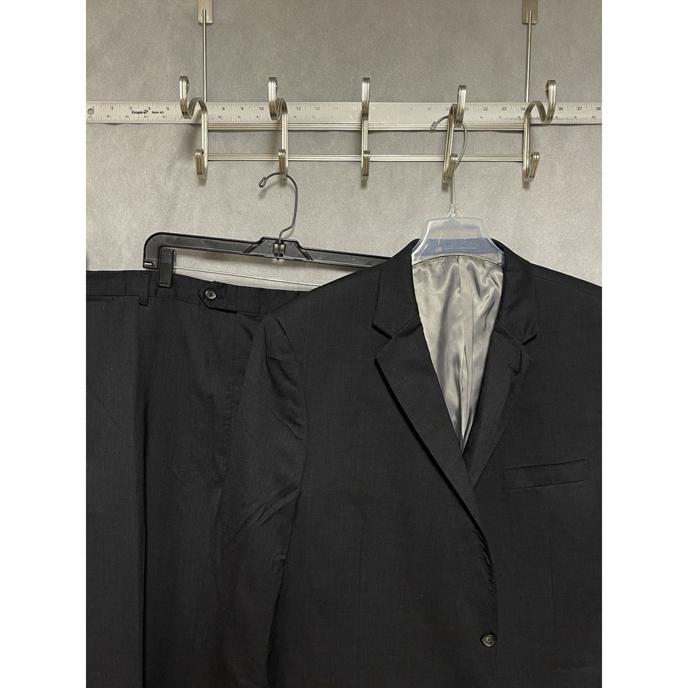 Hart Schaffner Marx Suit Men 52L Charcoal 2B Wool Stretch Academia W46X31 Luxury